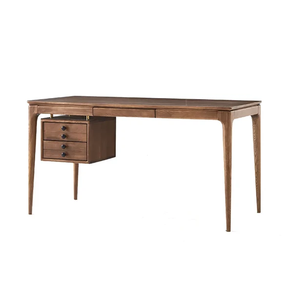 Desk en Noyer et Frêne, Style Moderne, 140 cm, 5 Tiroirs